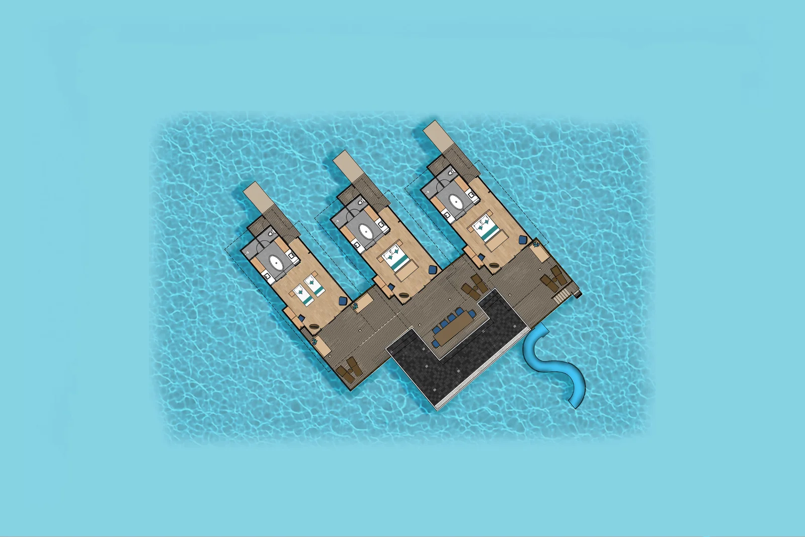 Three Bedroom Lagoon Villa With Pool Slide - фото 6