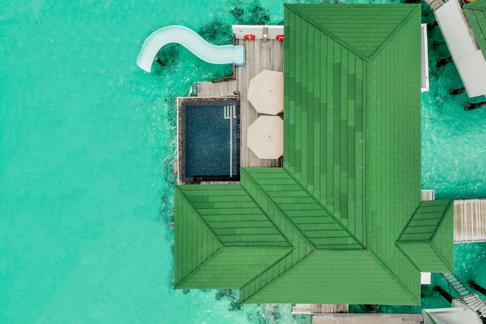 Water Pavilion with Pool + Slide